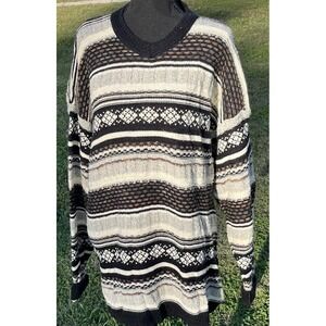 VINTAGE Brandini Sweater‎ Mens Large XL Textured Knit Made Italy Wool 90s